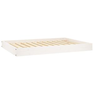 vidaXL Cama para c&atilde;es 101,5x74x9 cm madeira de pinho maci&ccedil;a branco