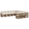 vidaXL Conjunto de Sof&aacute; de Jardim 11 pcs Bege vime PE