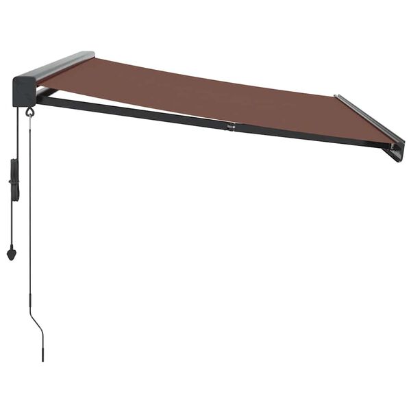 vidaXL Toldo retrátil automático 350x250 cm castanho