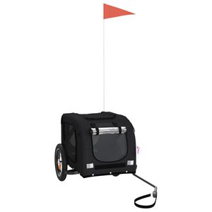 vidaXL Reboque bicicleta p/ animais tecido oxford/ferro preto