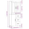 vidaXL Arm&aacute;rio alto 69,5x34x180 cm madeira processada carvalho fumado