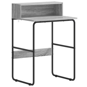 vidaXL Mesa com Armazenamento Sonoma cinzento 60 x 50 x 91 cm