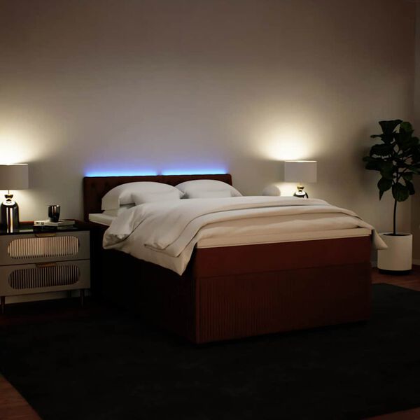 vidaXL Cama com molas/colch&atilde;o 140x190 cm veludo rosa