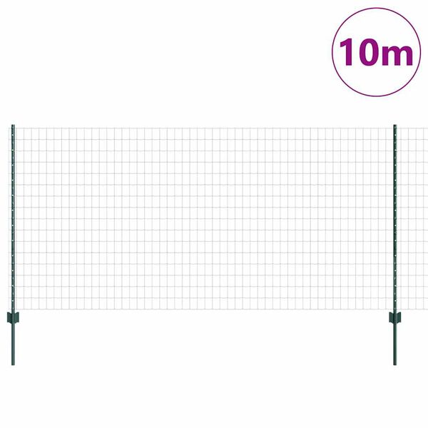 vidaXL Cerca com Poste Verde 1,2 x 10 m A&ccedil;o e PVC