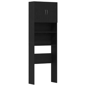 vidaXL Arm&aacute;rio para m&aacute;quina de lavar roupa em carvalho preto, 64x24x190 cm, madeira engenheirada