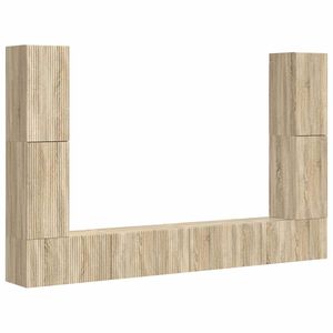 vidaXL Conjunto de m&oacute;vel de TV 8 pcs Carvalho Sonoma
