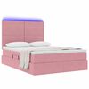 vidaXL Cama com arruma&ccedil;&atilde;o e LED com colch&atilde;o Rosa 140 x 200 cm Veludo