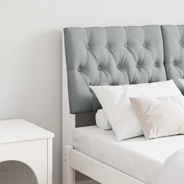 vidaXL Cabeceira estofada Cinzento-claro 120 cm