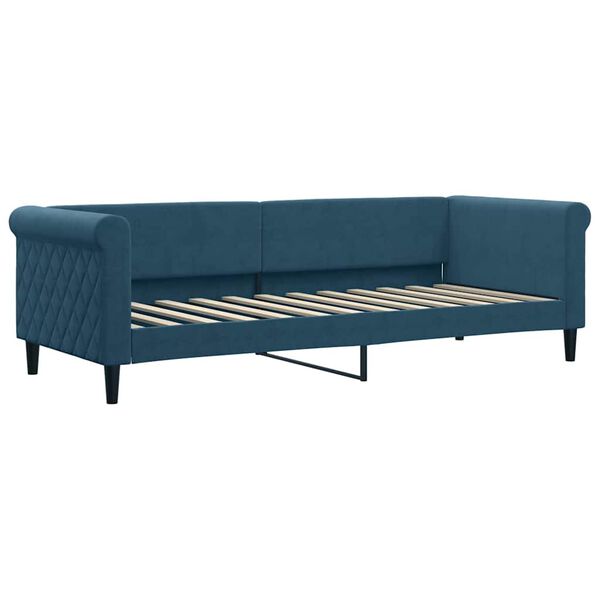 vidaXL Sof&aacute;-cama com gavet&atilde;o e colch&otilde;es 80x200 cm veludo azul