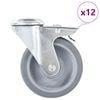 vidaXL 12 pcs rodas girat&oacute;rias com orif&iacute;cio para parafuso 100 mm