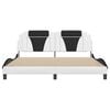 vidaXL Estrutura de cama Viana sem colch&atilde;o couro artificial branco e preto