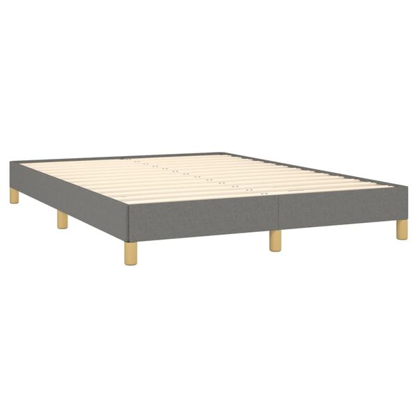 vidaXL Estrutura de cama sem colch&atilde;o 140x190 cm tecido cinzento-escuro