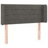 vidaXL Cabeceira de cama c/ abas veludo 93x16x78/88 cm cinzento-escuro
