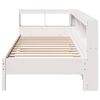 vidaXL Cama com estante sem colch&atilde;o 90x200 cm pinho maci&ccedil;o branco