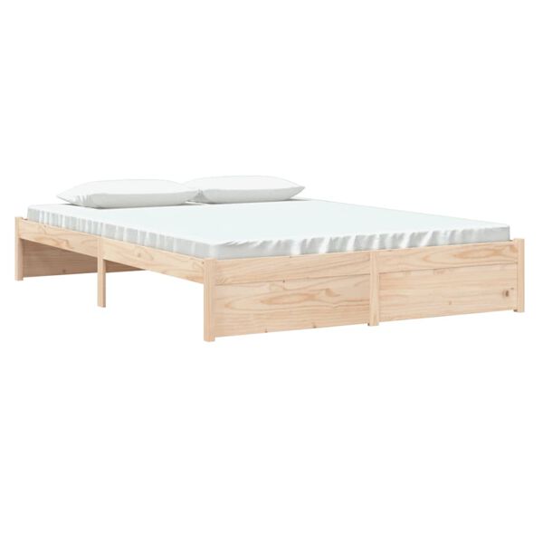 vidaXL Estrutura de cama sem colch&atilde;o 160x200 cm madeira maci&ccedil;a