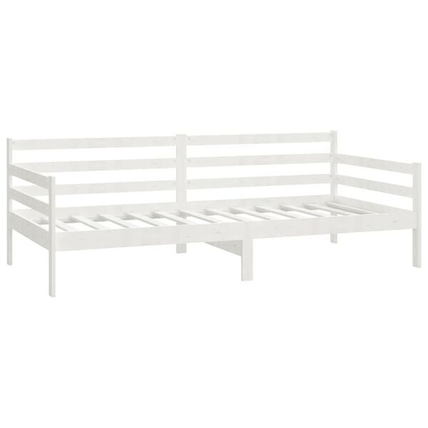 vidaXL Sofá-cama com gavetas 90x200 cm pinho maciço branco
