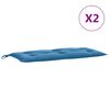 vidaXL Almofadões banco jardim 2pcs 100x50x7cm mesclado tecido azul