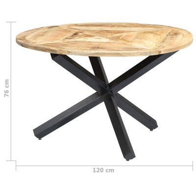 vidaXL Mesa de jantar redonda 120x76 cm madeira de mangueira maciça