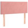 vidaXL Cama box spring c/ colch&atilde;o/LED 100x200 cm veludo rosa