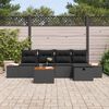 vidaXL Conjunto de Sof&aacute; de Jardim 6 pcs Preto Rattan Sint&eacute;tico