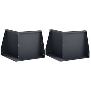vidaXL Muro de Conten&ccedil;&atilde;o 2 unid. 50 x 50 x 30 cm A&ccedil;o Antracite