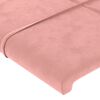 vidaXL Cabeceira de cama c/ abas veludo 183x23x78/88 cm rosa