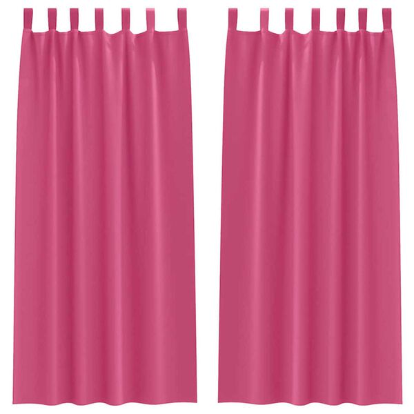 vidaXL Cortinas Blackout com Argolas 2 pcs Rosa Brilhante 225 x 140 cm