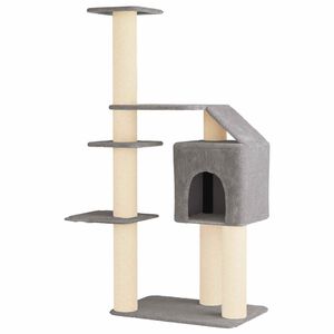 vidaXL &Aacute;rvore para gatos com postes de sisal Cinzento-claro 183 cm