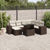 vidaXL 8 pcs conjunto sof&aacute;s de jardim c/ almofad&otilde;es vime PE castanho