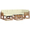 vidaXL Conjunto de Sof&aacute;s para Exterior 7 pcs Natural e Creme