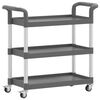 vidaXL Carrinho c/ 3 prateleiras 77x34x72 cm alum&iacute;nio cinzento
