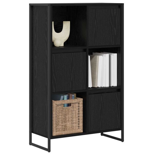 vidaXL Gabinete de Livros Carvalho Preto 68 x 30 x 108,5 cm