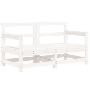vidaXL Sof&aacute;s de canto para jardim 2 pcs madeira de pinho maci&ccedil;a branco