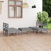 vidaXL 5 pcs conjunto lounge de jardim pinho maci&ccedil;o cinzento