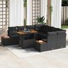 vidaXL Conjunto de Sof&aacute; de Jardim 9 pcs Preto Rattan Sint&eacute;tico