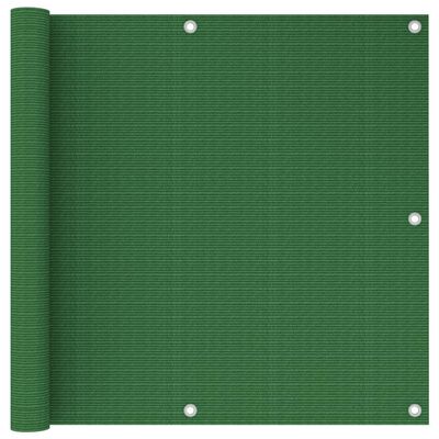 vidaXL Tela de varanda 90x500 cm PEAD verde-claro