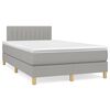 vidaXL Cama boxspring com colch&atilde;o 120x190 cm tecido cinzento-claro