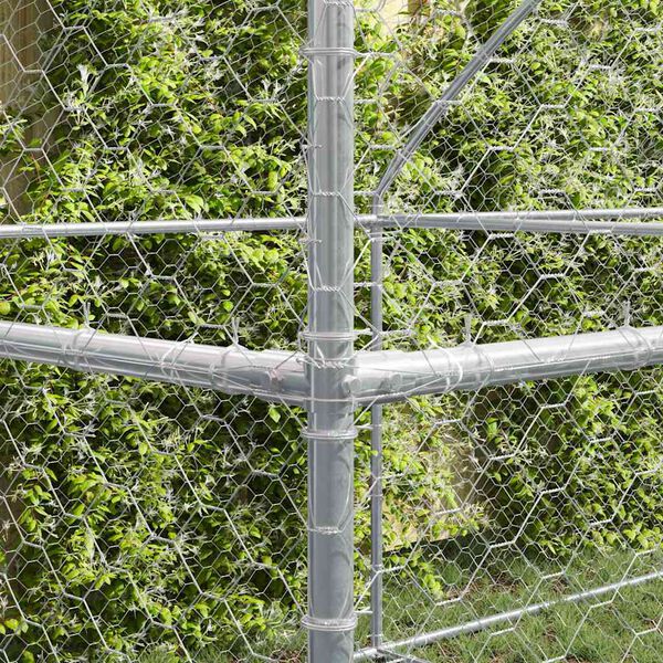 vidaXL Canil de Cachorro 3 pcs Prateado 6 x 2 x 2 m A&ccedil;o galvanizado