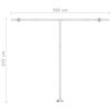 vidaXL Toldo autom&aacute;tico com LED e sensor de vento 350x250 cm cor creme