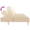 vidaXL Sof&aacute;-cama de 2 lugares com apoio de p&eacute;s tecido cor creme