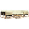 vidaXL Conjunto de Sof&aacute;s para Exterior 7 pcs Branco e Creme