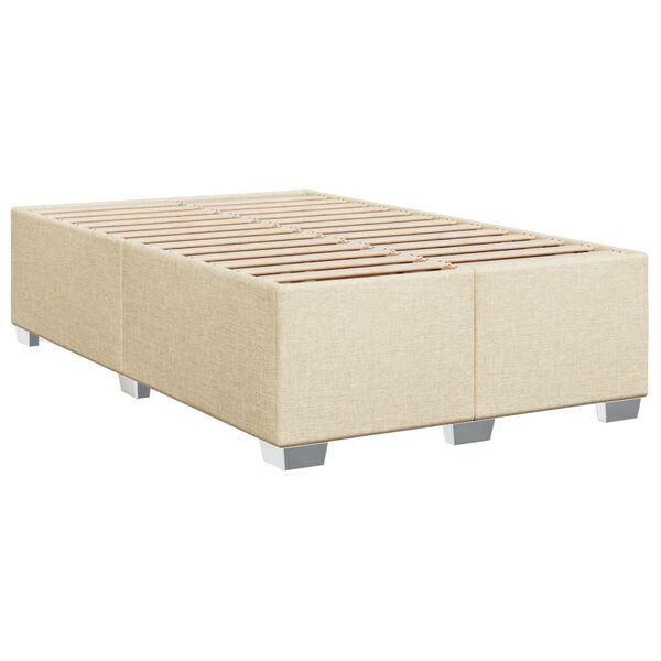 vidaXL Estrutura de cama sem colchão 120x200 cm tecido cor creme