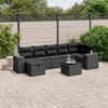 vidaXL 7 pcs conjunto de sof&aacute;s p/ jardim c/ almofad&otilde;es vime PE preto