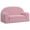 vidaXL Sof&aacute;-cama infantil de 2 lugares pel&uacute;cia macia rosa