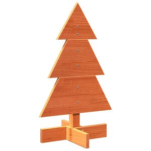 vidaXL &Aacute;rvore de Natal decorativa 60 cm pinho maci&ccedil;o castanho-mel