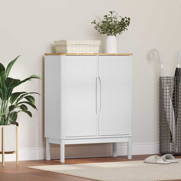 vidaXL Buffet FLORO Branco 70 x 30 x 70,5 cm Madeira de Pinho S&oacute;lido