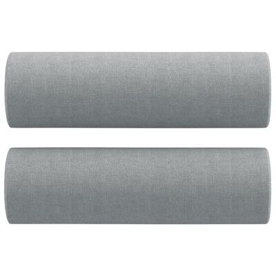 vidaXL Sofá 2 lugares + almofadas decorativas 140cm tecido cinza-claro