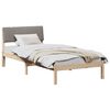 vidaXL Estrutura da cama com cabeceira Marrom e taupe 90 x 190 cm