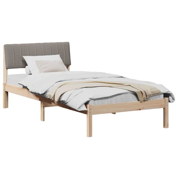 vidaXL Estrutura da cama com cabeceira Marrom e taupe 90 x 190 cm