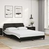 vidaXL Estrutura de cama Dover 120x200 couro artif. preto/branco